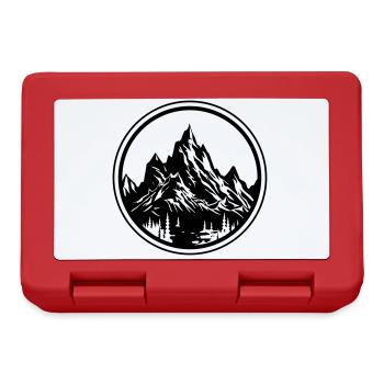 Montagnes Nature Silhouette Cercle - Boîte à goûter - rouge - Devant
