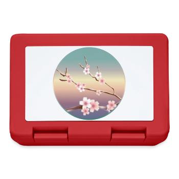 delicate cherry blossoms on a branch in spring - Lunchbox - red - Front