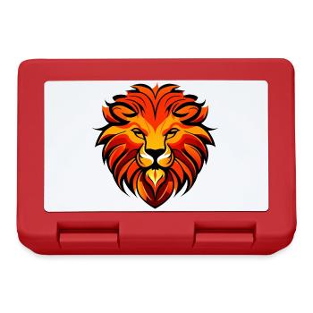 Lion's head, red and yellow - Lunchbox - red - Front