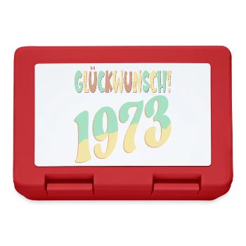 Glückwunsch Jahr 1973 - GEBURTSTAG RETRO - Brotdose - Rot - Vorne