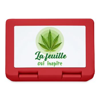 La feuille qui inspire - Feuille de cannabis - Bob - Boîte à goûter - rouge - Devant