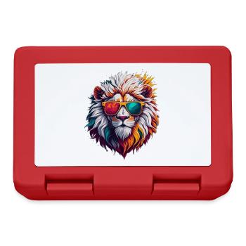 Neon Sunglass Lion - Lunchbox - red - Front
