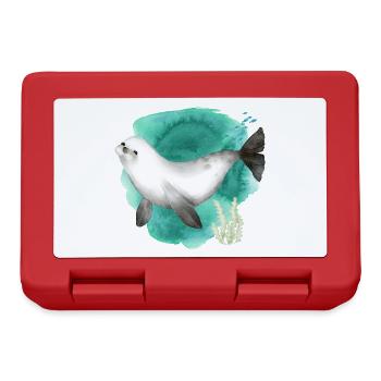 Aquarell Niedliche Robbe im Ozean - Brotdose - Rot - Vorne