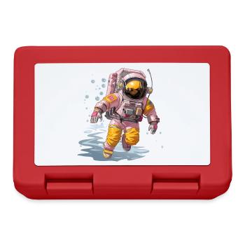 Pink Spacewalker im Gelb-Orangenanzug - Brotdose - Rot - Vorne