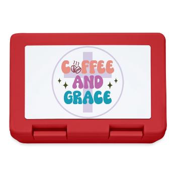 Kaffee und Gnade Motiv Design - Brotdose - Rot - Vorne