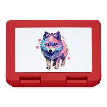 Cute little dog with rainbow fur - Lunchbox - red - Front