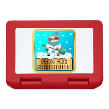 DANKESCHÖN GESCHENKE - SCHNEE SCHIPPEN FAULTIERE - Brotdose - Rot - Vorne
