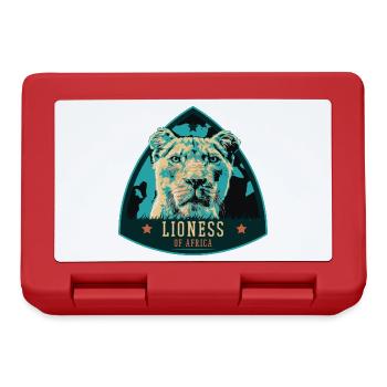 Portrait de lionne – Illustration puissante - Boîte à goûter - rouge - Devant