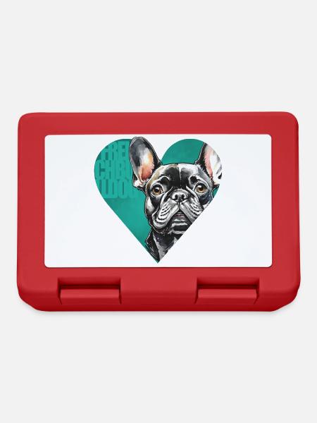 Portrait de bouledogue français - Boîte à goûter - rouge