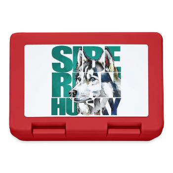 Sibirischer Husky Portrait - Brotdose - Rot - Vorne