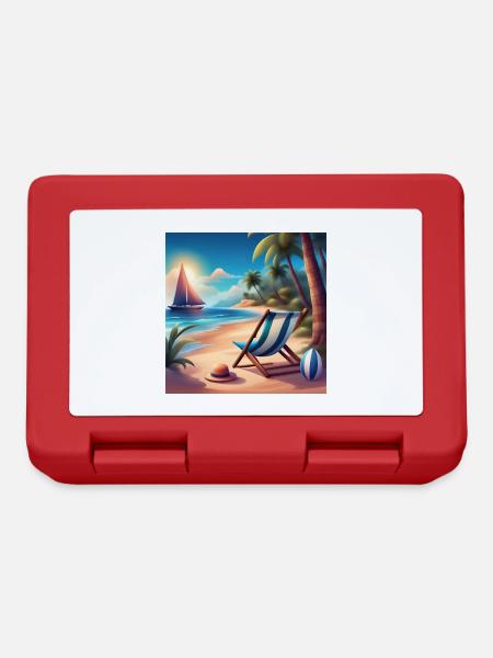 vacances à la mer, vacances d'été - Boîte à goûter - rouge