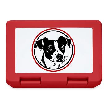 Jack Russel Terrier Hund Kopf - Brotdose - Rot - Vorne