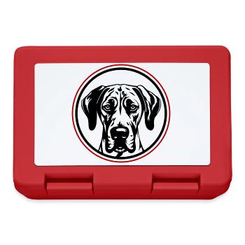 Great Dane Dog Head - Lunchbox - red - Front