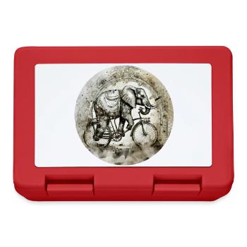 Éléphant indien sur la roue - Boîte à goûter - rouge - Devant