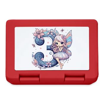 3 Jahre Fee Elfe Geburtstag Geschenk - Brotdose - Rot - Vorne