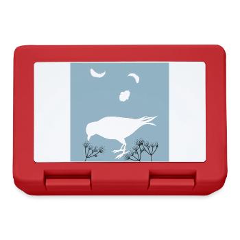 Silhouette d'oiseau et plumes - Boîte à goûter - rouge - Devant