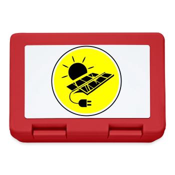 Solar energy photovoltaic system symbol - Lunchbox - red - Front