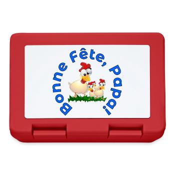 FAMILLE BONNE Fête des Pères POULETS - Boîte à goûter - rouge - Devant