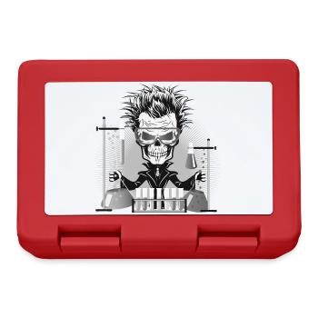 Skull as a gloomy scientist in the laboratory - Lunchbox - red - Front