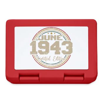 Born in June 1943 Birthday 11943 June 1943 June - Lunchbox - red - Front
