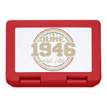 Born in June 1946 Birthday 11946 June 1946 June - Lunchbox - red - Front