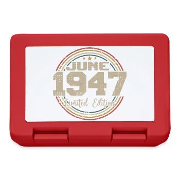 Born in June 1947 Birthday 11947 June 1947 June - Lunchbox - red - Front
