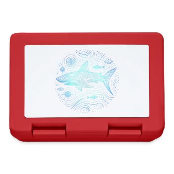 Shark Aboriginal Patterns Australia Shades Blue - Lunchbox - red - Front