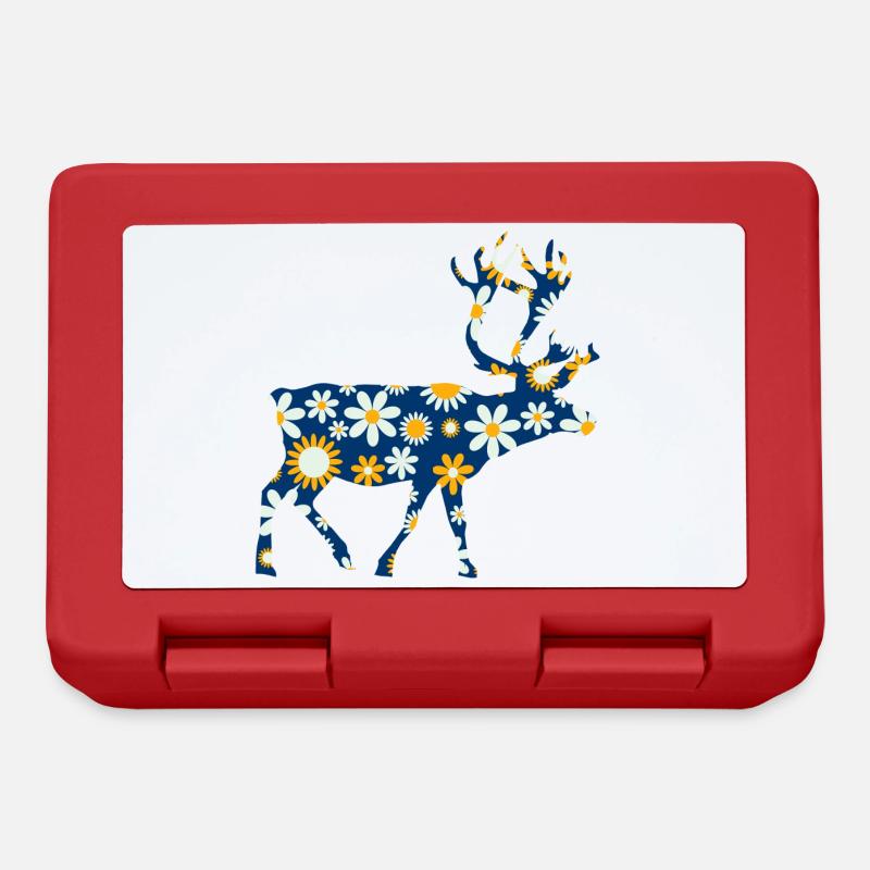 Reindeer Rennes Scandinavia - Lunchbox - red
