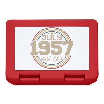 1957 Geburtstag Juli 1957 Geschenk Juli 1957 - Brotdose - Rot - Vorne