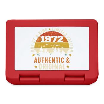 Original 1972 Geburtstagsgeschenk 1972 authentisch - Brotdose - Rot - Vorne