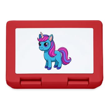 Unicorn Cute Mascot Cartoon Character Kawaii - Lunchbox - red - Front