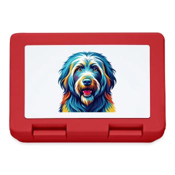 Bergamasker Schäferhund Rasse Bunte Karikatur Kawaii - Brotdose - Rot - Vorne