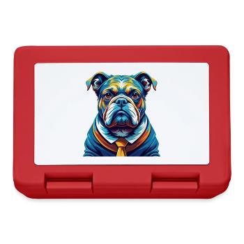 Bouledogue race coloré aquarelle dessin animé Kawaii - Boîte à goûter - rouge - Devant