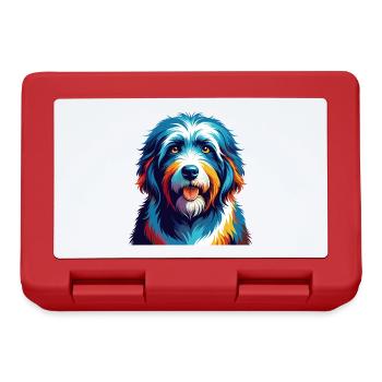 Old English Sheepdog Breed Colorful Cartoon Kawaii - Lunchbox - red - Front