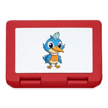 Kingfisher Mignon Personnage De Dessin Animé Kawaii Clipart - Boîte à goûter - rouge - Devant