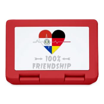 Paraguay und Deutschland 100% Freundschaft - Brotdose - Rot - Vorne