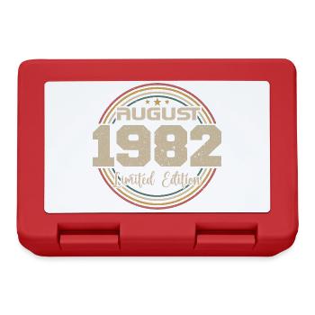 Vintage Born August 1982 Birthday Gift 1982 - Lunchbox - red - Front