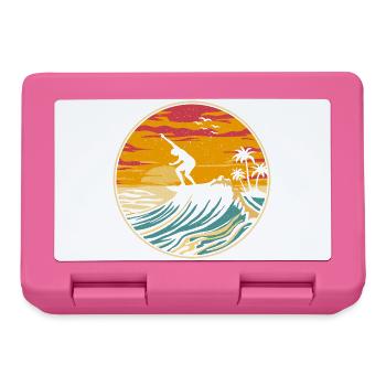 Beach Surfing Surfboard Vintage Surfer Beach Surf - Lunchbox - pink - Front