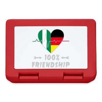 Nigeria und Deutschland 100% Freundschaft - Brotdose - Rot - Vorne