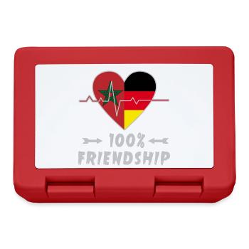 Marokko und Deutschland 100% Freundschaft - Brotdose - Rot - Vorne