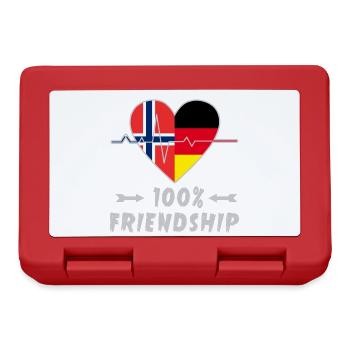 Norwegen und Deutschland 100% Freundschaft - Brotdose - Rot - Vorne