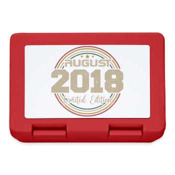 Jahrgang Geboren August 2018 Geburtstagsgeschenk 2018 - Brotdose - Rot - Vorne