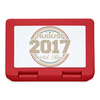 Vintage Born August 2017 Birthday Gift 2017 - Lunchbox - red - Front