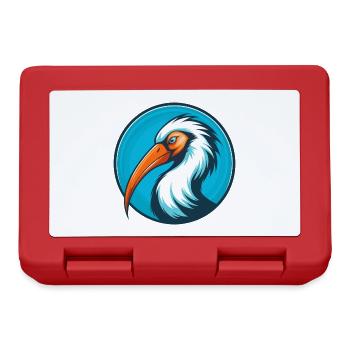 Ibis Cute Kawaii Cartoon Clipart Animal Pet Logo - Lunchbox - red - Front