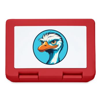 Ostrich Cute Funny Kawaii Cartoon Animal Pet Logo - Lunchbox - red - Front
