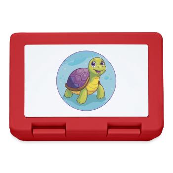 Turtle Cute Kawaii Cartoon Clipart Animal Pet - Lunchbox - red - Front