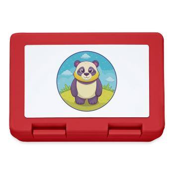 Panda Niedlich Kawaii Cartoon Clipart Tier Haustier - Brotdose - Rot - Vorne