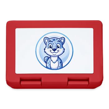 Gepard Blau Kawaii Cartoon Figur Clipart Haustier - Brotdose - Rot - Vorne