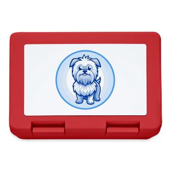 Affenpinscher Dog Blue Kawaii Cartoon Character - Lunchbox - red - Front