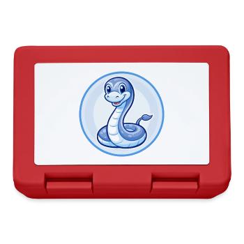 Anaconda Blue Kawaii Cartoon Character Clipart Pet - Lunchbox - red - Front